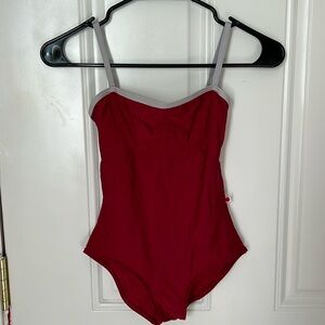 YUMIKO LEOTARD- RED AND GRAY- previously used great condition
